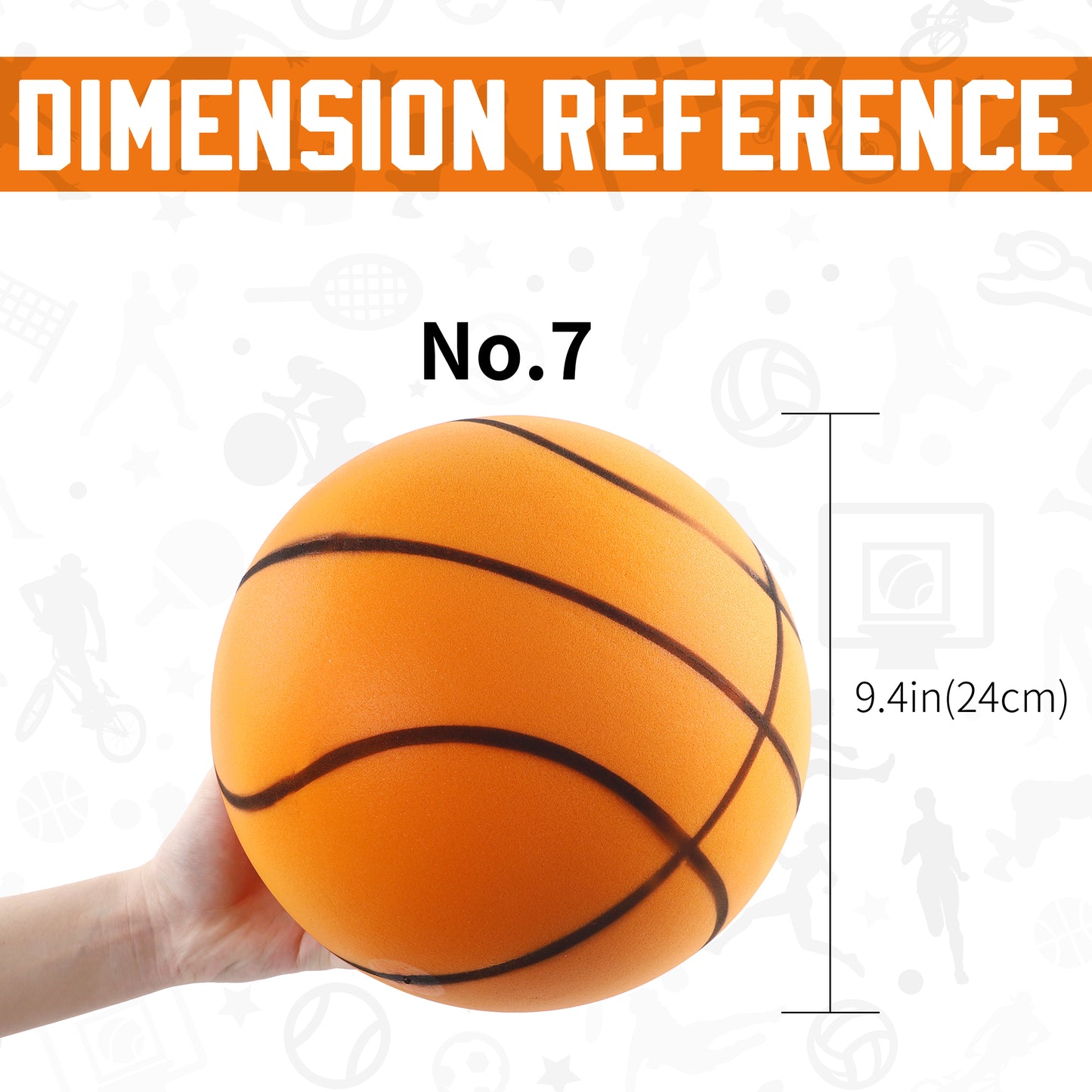 Silent Basketball,2024 Sponge Mute Basketball,Handleshh Silent Foam Basketball