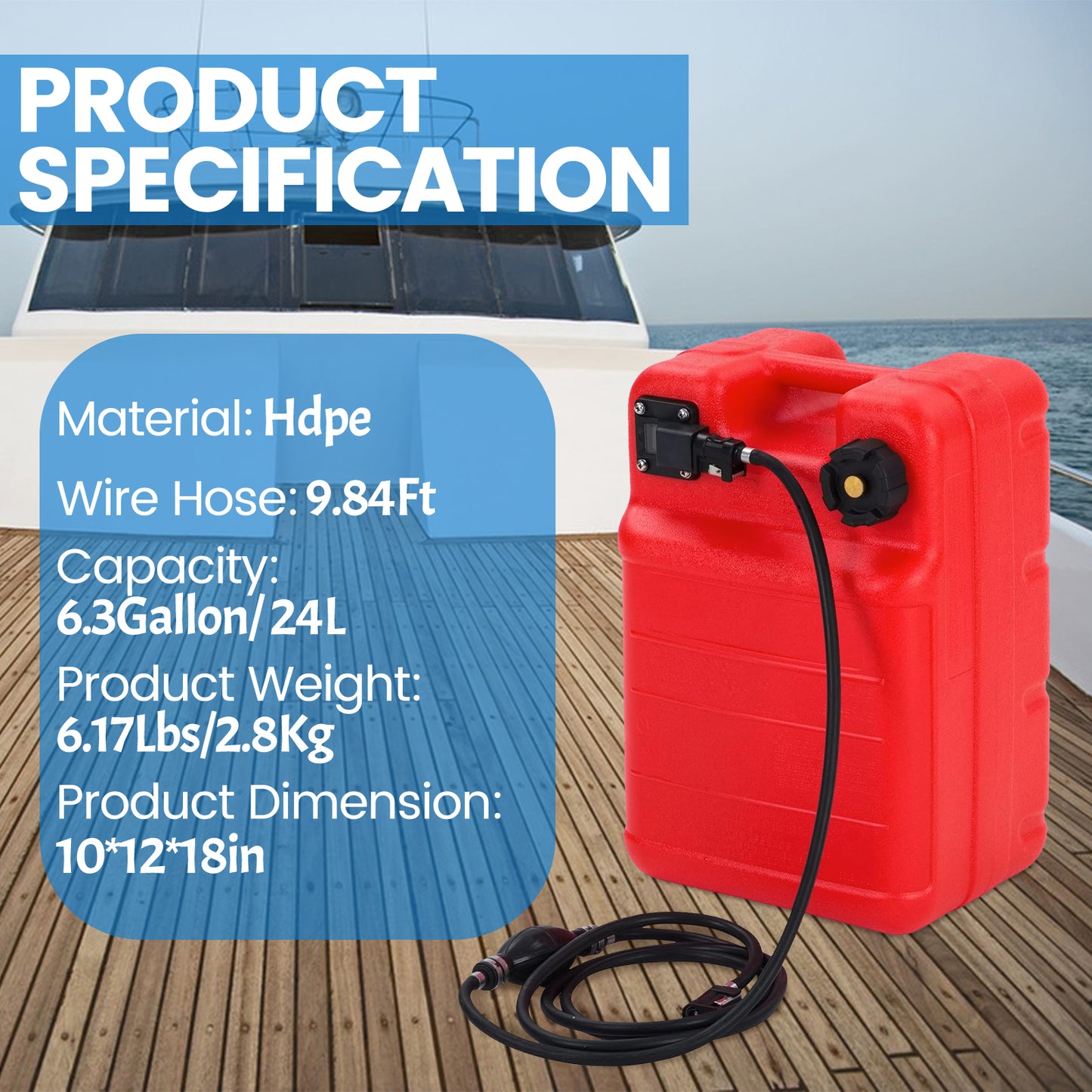 portable marine fuel tank for car truck and garage utility work - installation detail