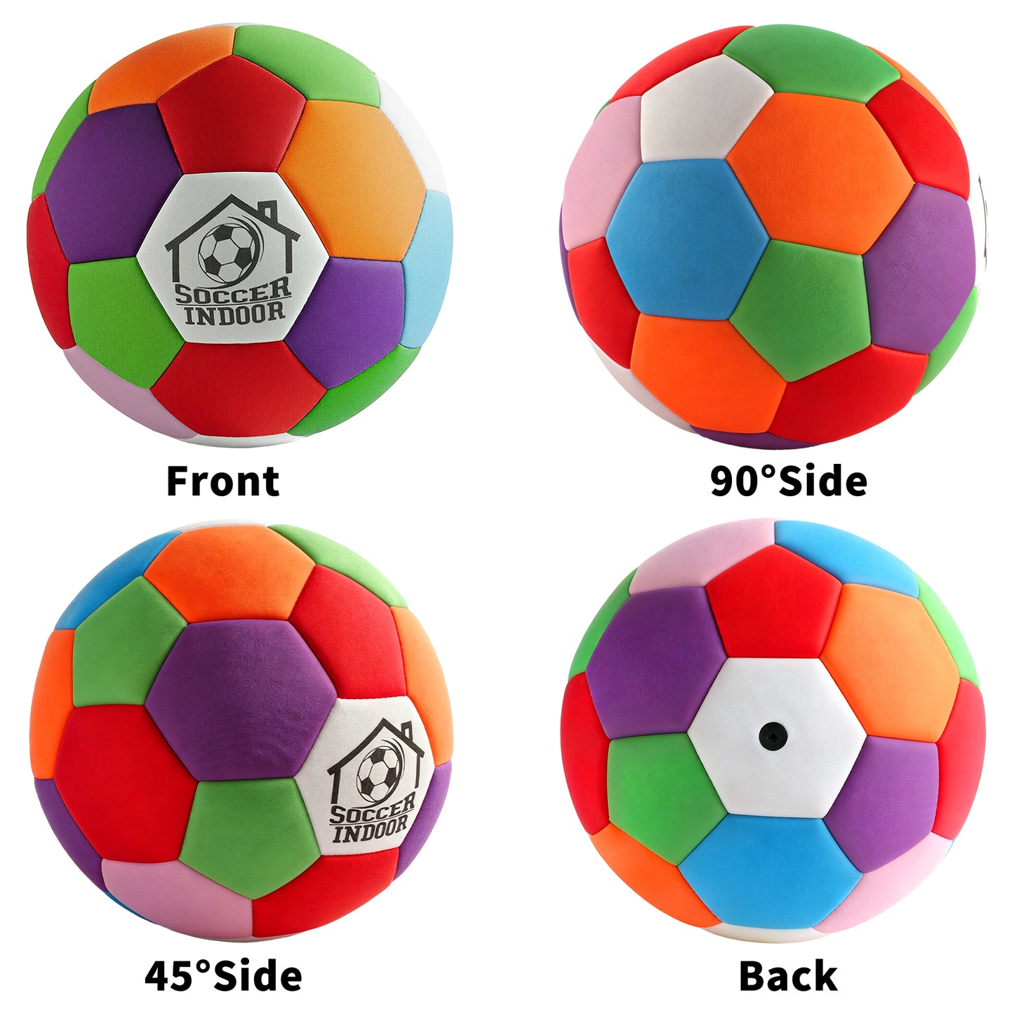 2PCS Soft Indoor Soccer Ball with Pump Felt Official Size 4 Soccer Ball Safe Foam Sport Fun Gifts for House Silent Dribble Training Home Yard Outdoor Back to School