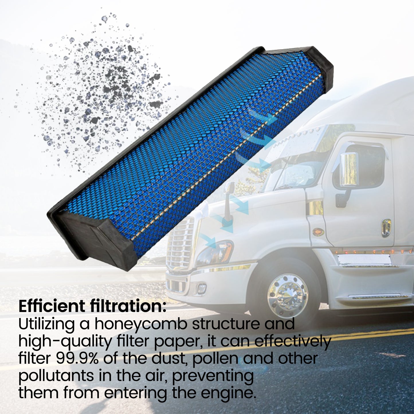 1PCS AF27879 Engine Air Filter for Trucks,Replaces LA F6260A, Replaces 49478 83478, Replaces AF27879, Truck Compatible, Direct Fit Replacement