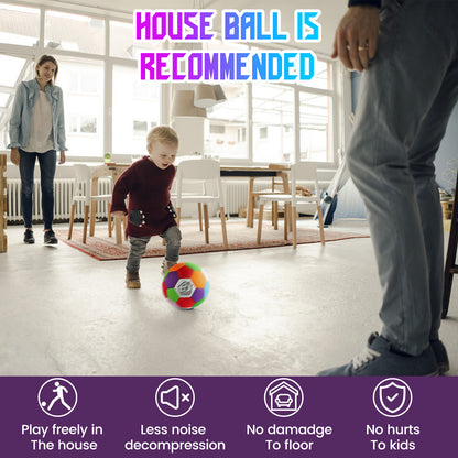 2PCS Soft Indoor Soccer Ball with Pump Felt Official Size 4 Soccer Ball Safe Foam Sport Fun Gifts for House Silent Dribble Training Home Yard Outdoor Back to School