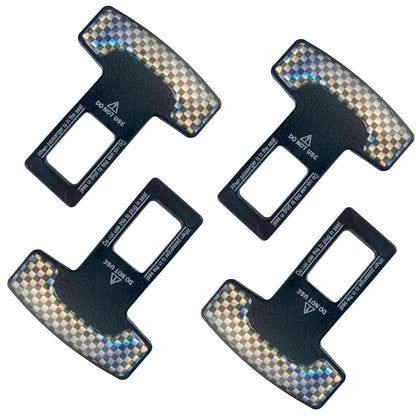 4PCS Seat Belt Clip,Upgraded Seatbelt Clip, Car Supplies Seat Belt Clip Safety Belts Buckle，Universal for Most Vehicles（Black grid)