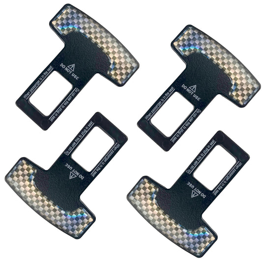 4PCS Seat Belt Clip,Upgraded Seatbelt Clip, Car Supplies Seat Belt Clip Safety Belts Buckle，Universal for Most Vehicles（Black grid)