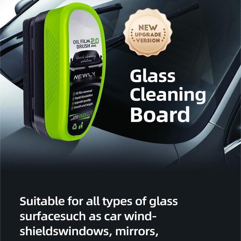 2P Oil-Free Car Glass Cleaning Brush,Oil-Free Car Glass Brushes,Oil Film Cleaner,Stain Remover for Car Use