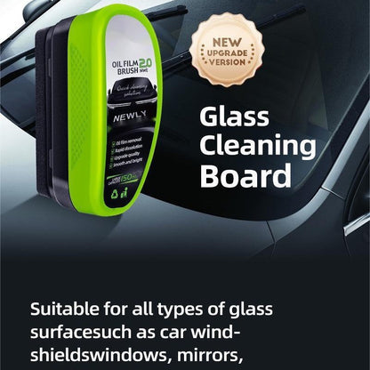 2P Oil-Free Car Glass Cleaning Brush,Oil-Free Car Glass Brushes,Oil Film Cleaner,Stain Remover for Car Use