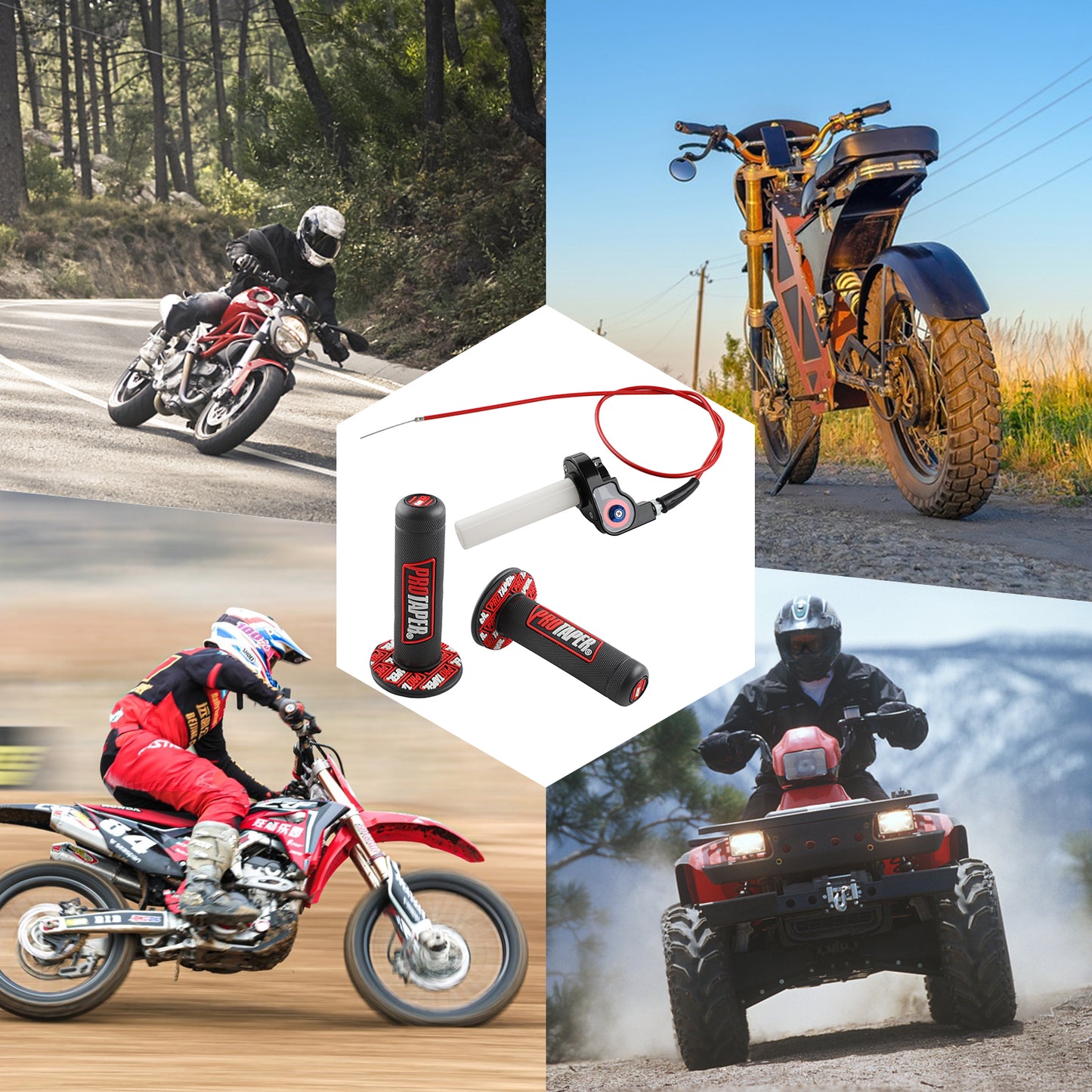 7/8 inch 22mm motorcycle handlebar grips and twist throttle kit - material detail