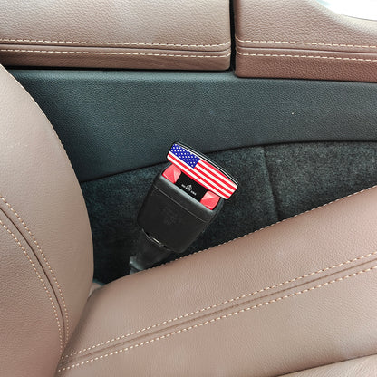 universal seat belt clip pad trim accessory in National flag for car interiors - material detail