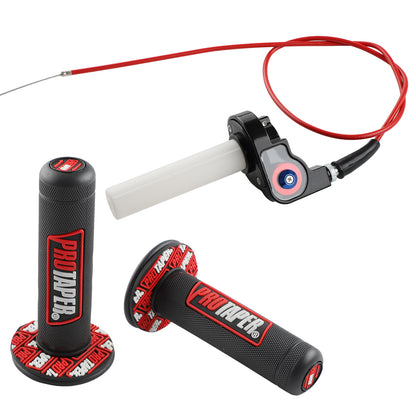7/8 inch 22mm motorcycle handlebar grips and twist throttle kit - main product view
