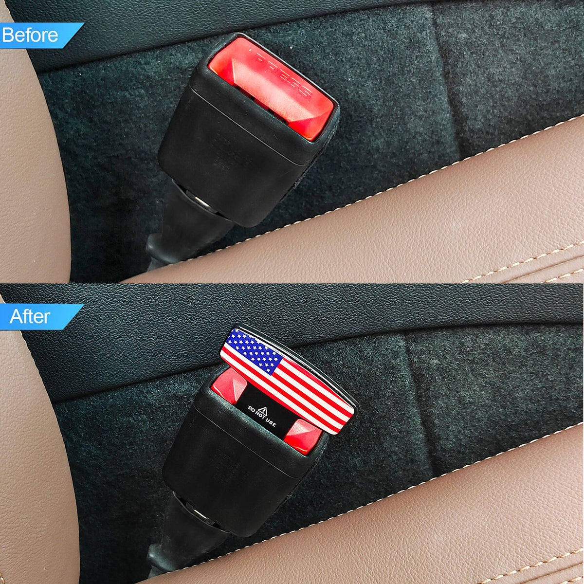 6PCS Seat Belt Clip,Upgraded Seatbelt Clip, Car Supplies Seat Belt Clip Safety Belts Buckle，Universal for Most Vehicles（National flag))