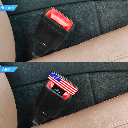 8PCS Seat Belt Clip,Upgraded Seatbelt Clip, Car Supplies Seat Belt Clip Safety Belts Buckle，Universal for Most Vehicles（National flag))
