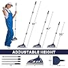 Magic Air Broom with Dustpan, Household Magic Silicone Broom Sweeper, Multifunction Squeegee and Fixed Scraper, Magic Broom with Extra-Long Adjustable Aluminum Handle for Floor, Glass, and Tile (Blue)