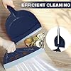 Magic Air Broom with Dustpan, Household Magic Silicone Broom Sweeper, Multifunction Squeegee and Fixed Scraper, Magic Broom with Extra-Long Adjustable Aluminum Handle for Floor, Glass, and Tile (Blue)
