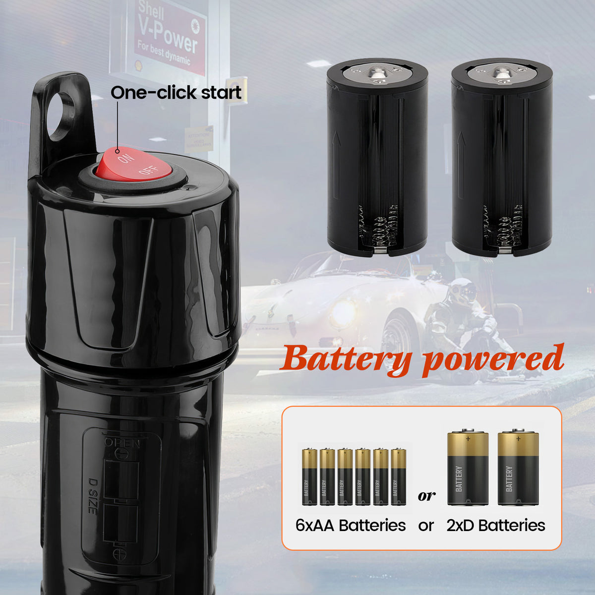 2P Portable Power Battery Pump, Battery Powered Siphon Fuel Transfer Pump