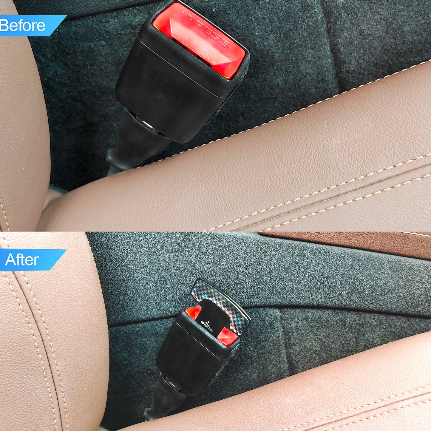 8PCS Seat Belt Clip,Upgraded Seatbelt Clip, Car Supplies Seat Belt Clip Safety Belts Buckle，Universal for Most Vehicles（Black grid)