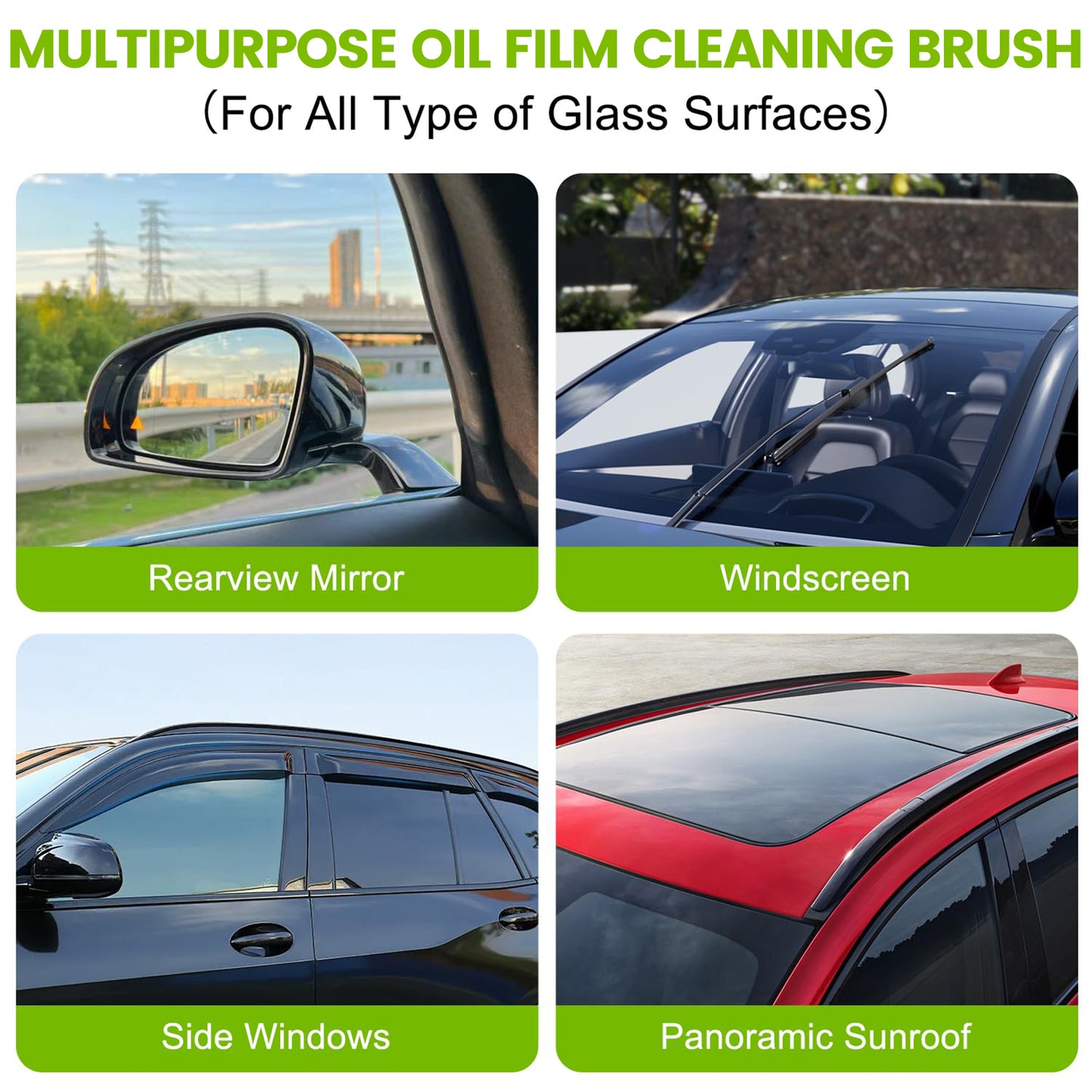 1P Oil-Free Car Glass Cleaning Brush,Oil-Free Car Glass Brushes,Oil Film Cleaner,Stain Remover for Car Use