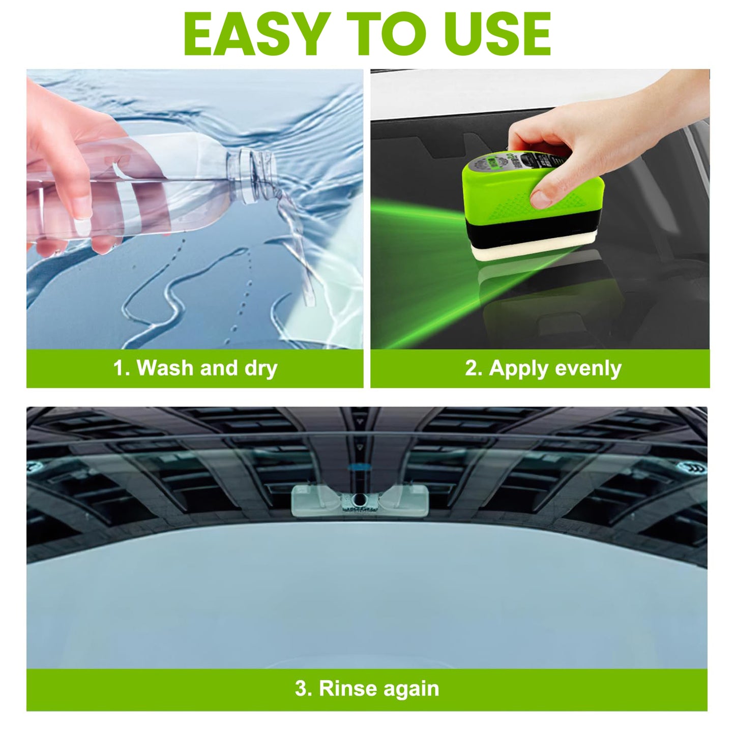 2P Oil-Free Car Glass Cleaning Brush,Oil-Free Car Glass Brushes,Oil Film Cleaner,Stain Remover for Car Use
