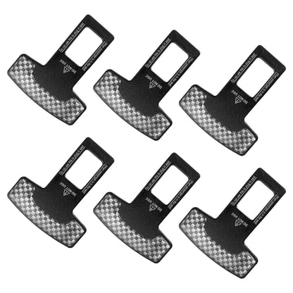 6PCS Seat Belt Clip,Upgraded Seatbelt Clip, Car Supplies Seat Belt Clip Safety Belts Buckle，Universal for Most Vehicles（Black grid)