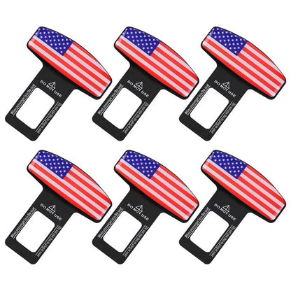 6PCS Seat Belt Clip,Upgraded Seatbelt Clip, Car Supplies Seat Belt Clip Safety Belts Buckle，Universal for Most Vehicles（National flag))