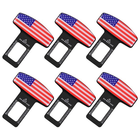 6PCS Seat Belt Clip,Upgraded Seatbelt Clip, Car Supplies Seat Belt Clip Safety Belts Buckle，Universal for Most Vehicles（National flag))