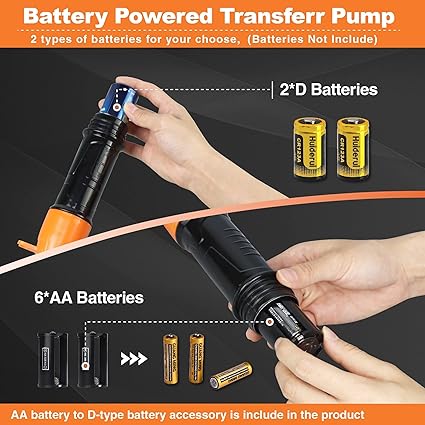 fuel transfer pump for car truck and garage utility work - size and fitment detail