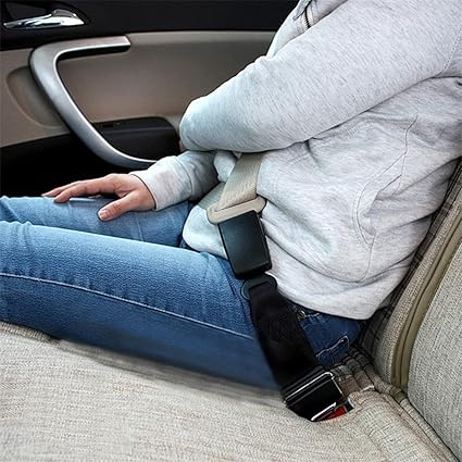 9 Inch universal seat belt extender for car SUV and truck buckles - close up detail
