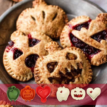 3PCS Holiday Mini Pie Molds for Baking, Mini Pie Maker for Christmas Party Baking Supplies, Dough Presser Pie Gadgets, Hand Pie Mold for Baking, Party, Potluck（Green）
