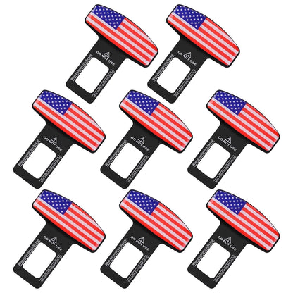 8PCS Seat Belt Clip,Upgraded Seatbelt Clip, Car Supplies Seat Belt Clip Safety Belts Buckle，Universal for Most Vehicles（National flag))