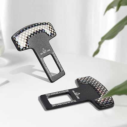 universal seat belt clip pad trim accessory in Black grid for car interiors - main product view
