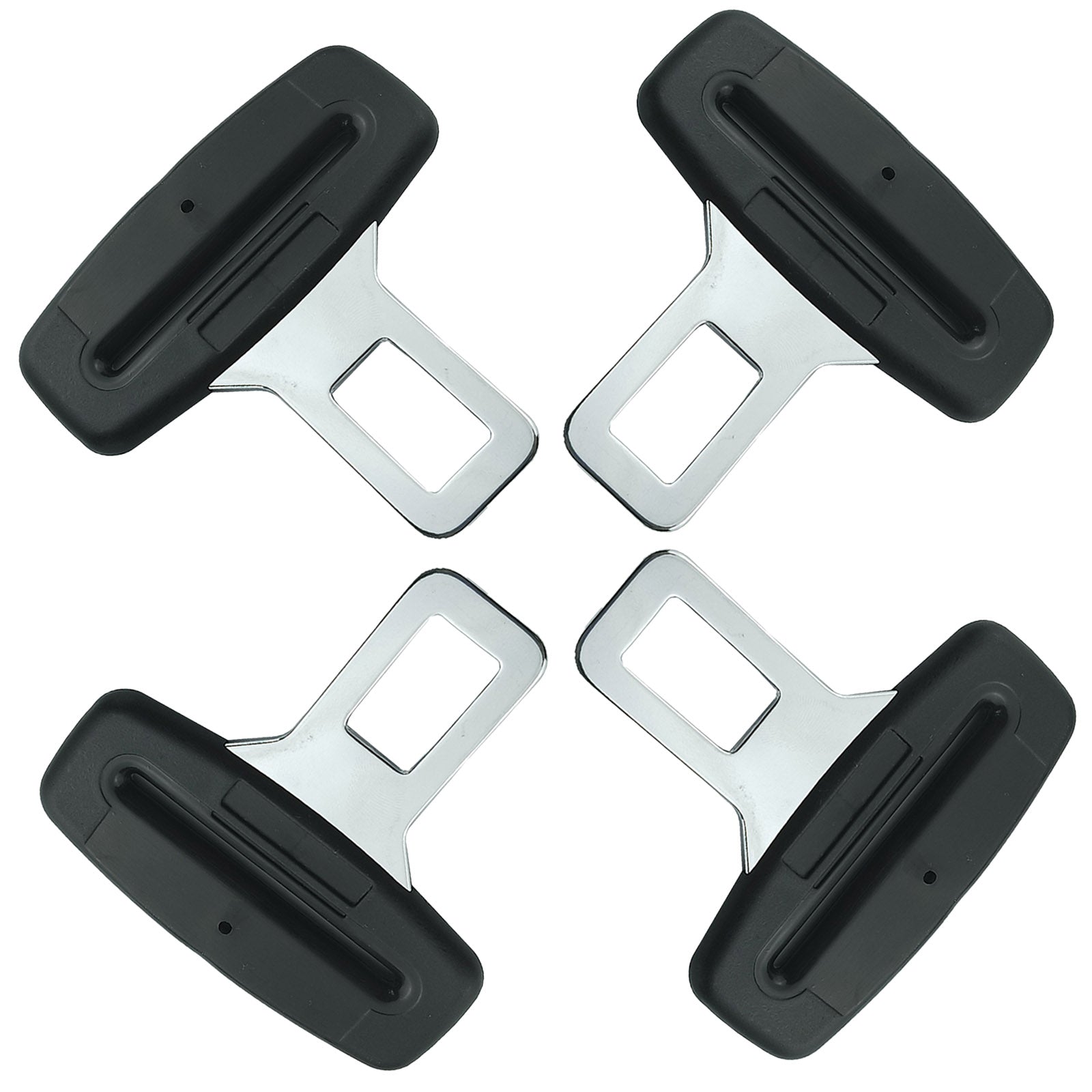 universal seat belt clip pad trim accessory in Black for car interiors - size and fitment detail