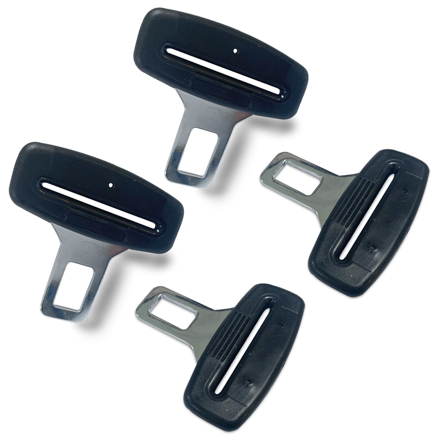 universal seat belt clip pad trim accessory in Black for car interiors - installation detail