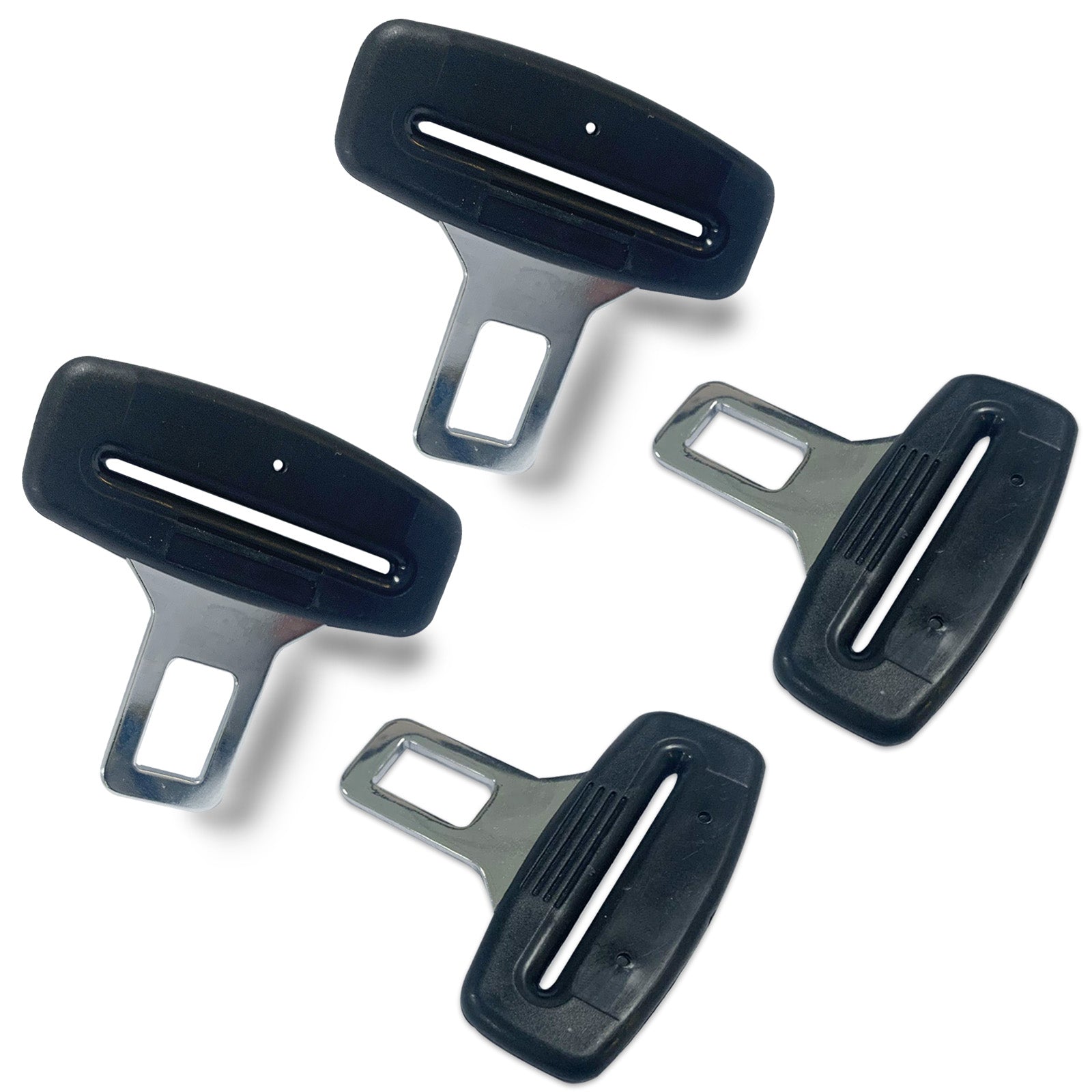 universal seat belt clip pad trim accessory in Black for car interiors - installation detail