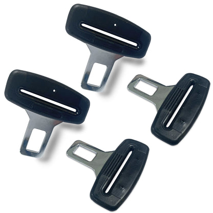 universal seat belt clip pad trim accessory in Black for car interiors - installation detail