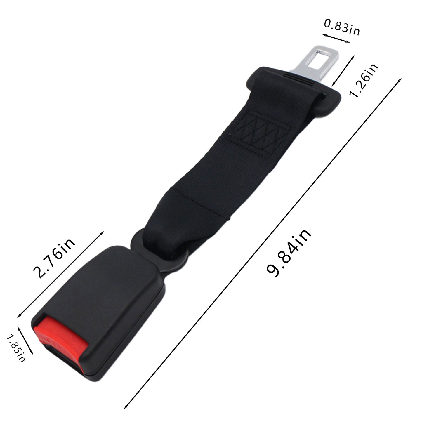 9 Inch universal seat belt extender for car SUV and truck buckles - size and fitment detail