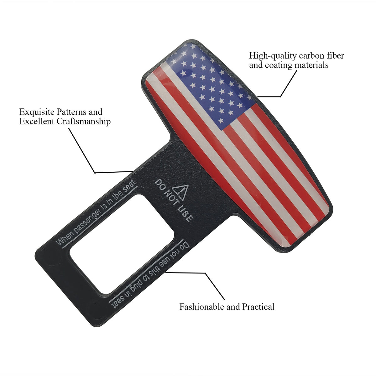8PCS Seat Belt Clip,Upgraded Seatbelt Clip, Car Supplies Seat Belt Clip Safety Belts Buckle，Universal for Most Vehicles（National flag))