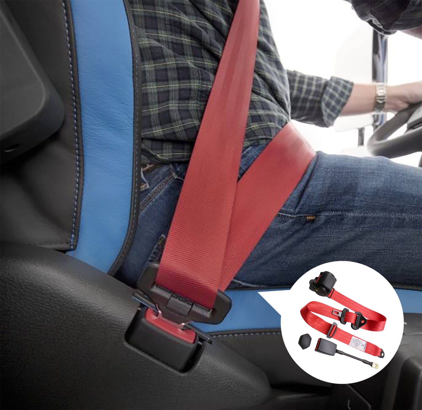 3 point universal safety belt kit for UTV van pickup and truck - vehicle use example