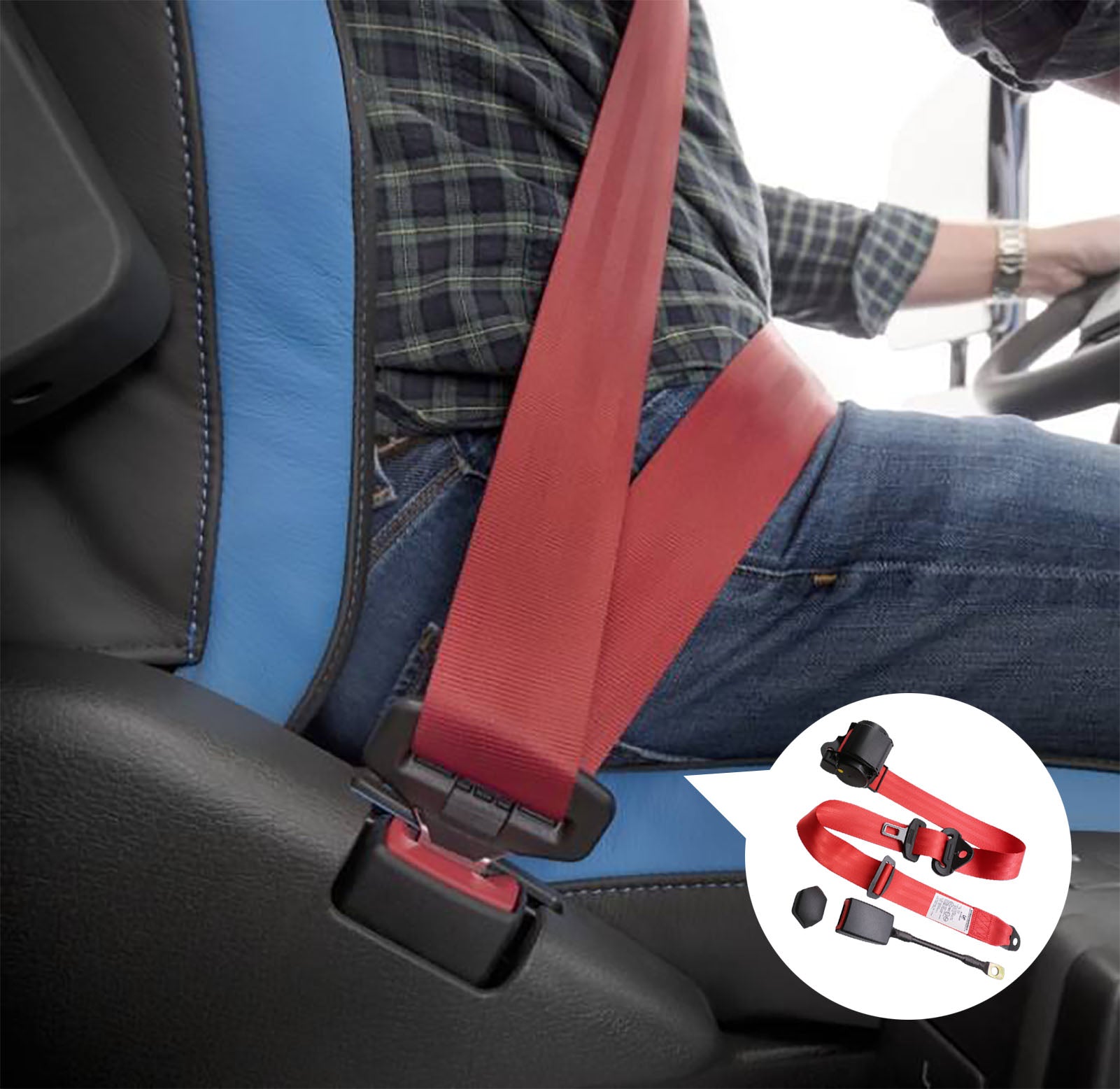3 point universal safety belt kit for UTV van pickup and truck - vehicle use example