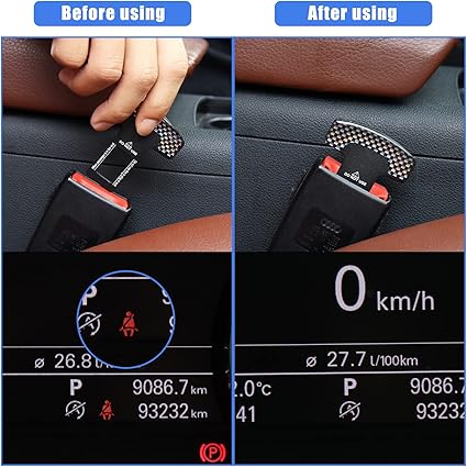 universal seat belt clip pad trim accessory in Black grid for car interiors - material detail